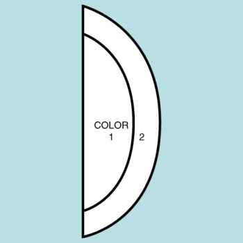Two Color Half Moon Flag F196 Two Color Half Moon Flag F196