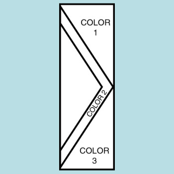 Three Color Chevron Flag F117 Three Color Chevron Flag F117