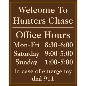 Vertical Office Hours Sign Vertical Office Hours Sign