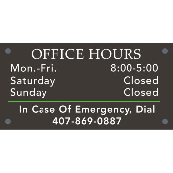 Designer Office Hour Replacement Plaque Designer Office Hour Replacement Plaque