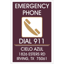 Pool Emergency Phone Sign