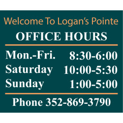 Horizonal Office Hours Sign