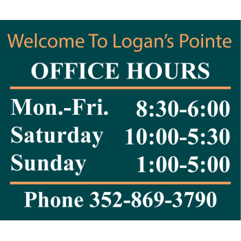 Horizonal Office Hours Sign Horizonal Office Hours Sign