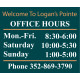 Horizonal Office Hours Sign Horizonal Office Hours Sign