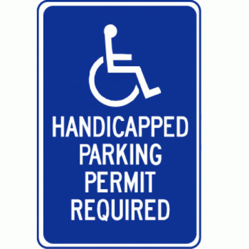 Handicap Parking Permit Required Sign Handicap Parking Permit Required Sign