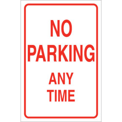 No Parking Anytime Sign