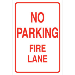 No Parking Fire Lane Sign