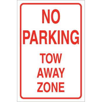 No Parking Tow Away Zone Sign