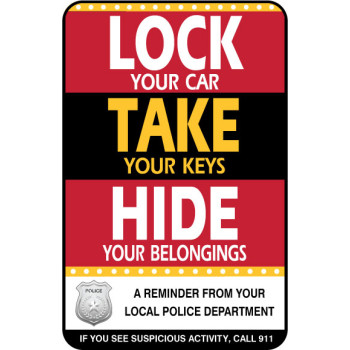 Lock Take Hide Police Badge Sign Lock Take Hide Police Badge Sign
